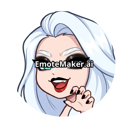 NP. she has long Diamond white hair, and her skin tone is lighter. and she has Black up lips and Red down lips, black eyeshadow, eyes color is Blue Green. and she has black eyeshadow, and Black nails. and her eyebrow is white. No piercings and No tail ring and No earring.