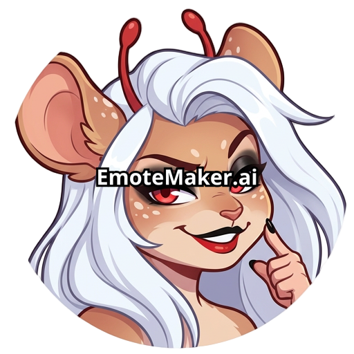 Martian  Mice  Form.    NP. The Leader. she has long Diamond white hair. Fur: ​​Light brown with delicate white spots. her eye color is Red, and she has Black up lips and Red down lips, and two red antenna on head, black eyeshadow, and Black nails. No piercings and No tail ring and No earring.