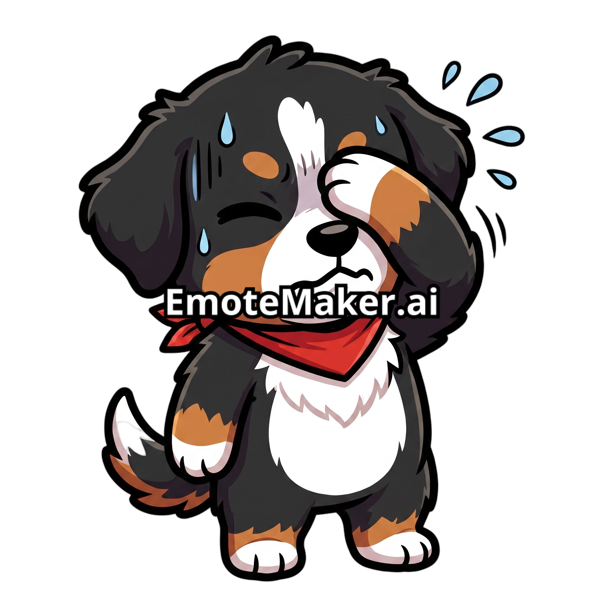 Change this emote to doing a facepalm with one hand covering the face and a frustrated or embarrassed expression. Keep the exact same character design, outfit, colors, and art style.