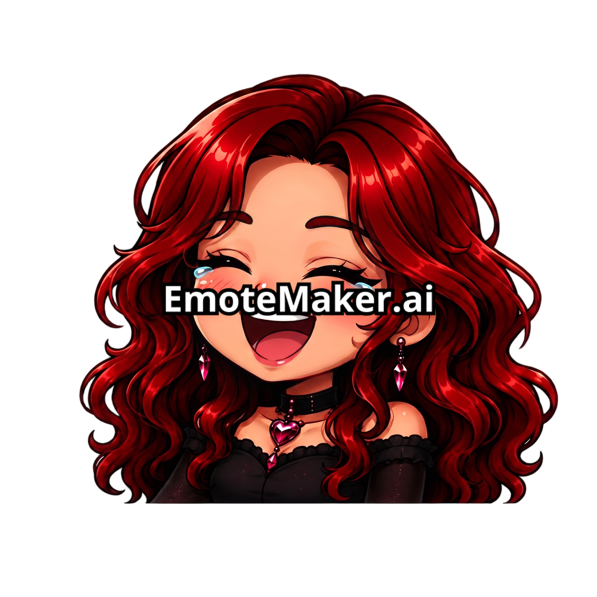 Change this emote to: laughing. Keep the exact same character design, outfit, colors, and art style.