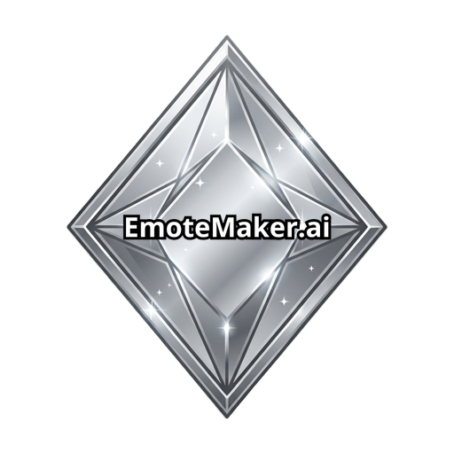 Twitch subscriber badge, a simple silver fantasy diamond crystal gemstone, clean RPG style icon, inspired by video game rank systems, shiny metallic silver edges, small glowing reflections, elegant and premium look, centered object, symmetrical shape, transparent background, no text, no letters, no numbers, no characters, highly detailed but simple enough to be recognizable at 18x18 pixels, professional Twitch badge design