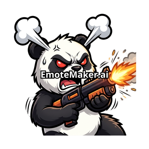 Panda with a gun shooting